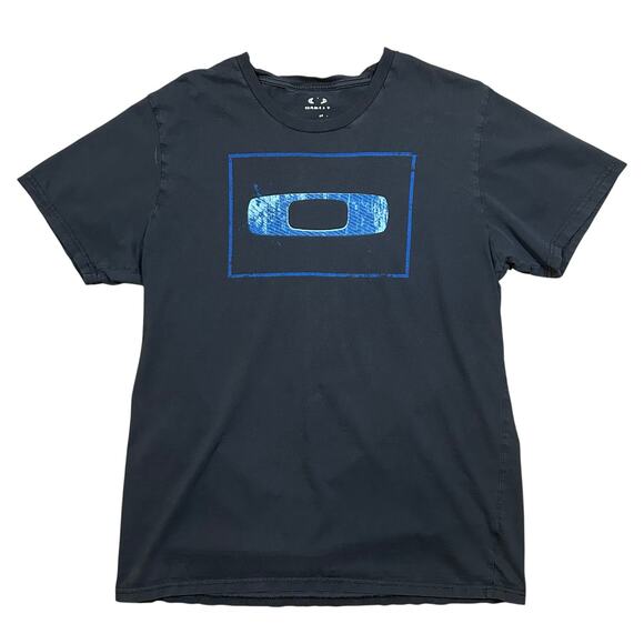 Y2K Oakley Center Logo Black Tee Graphic T-Shirt - Picture 1 of 4